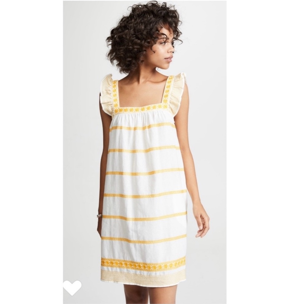 NWT $358 Tory Burch Embroidered Ruffle Sleeveless Dress